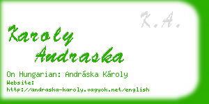 karoly andraska business card