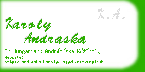 karoly andraska business card